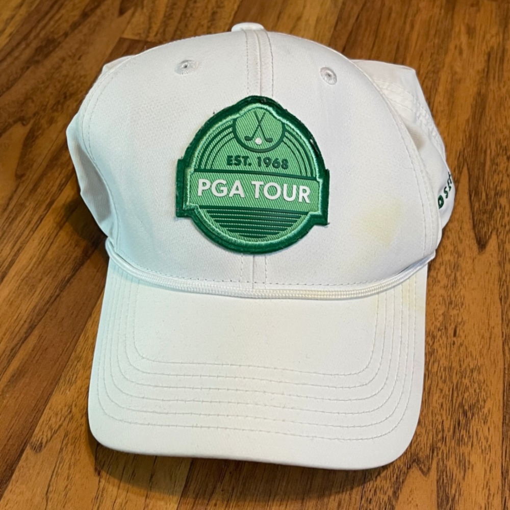 PGA Tour Pro Series Golf Hat Mens White Rope Snapback Cap 1968 Logo Patch OSFM